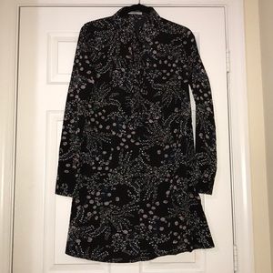 asos Tall floral navy long sleeve dress